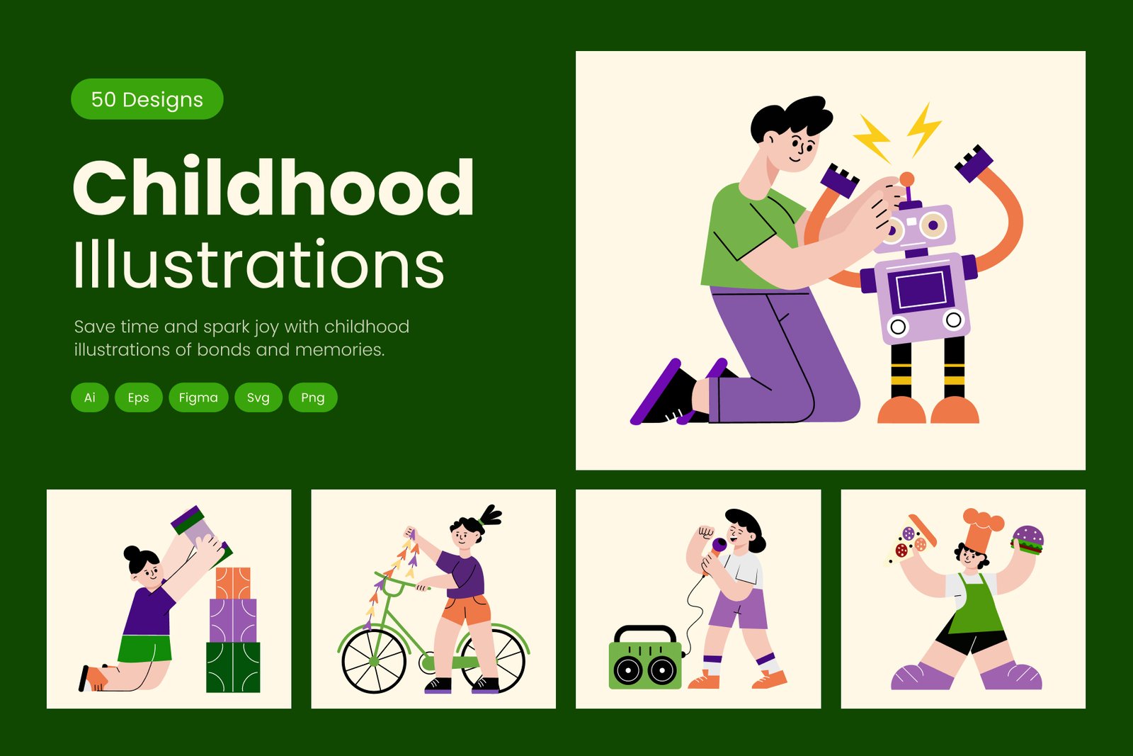 Childhood Illustration Art Set