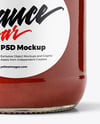 Clear Glass Jar with Pizza Sauce Mockup