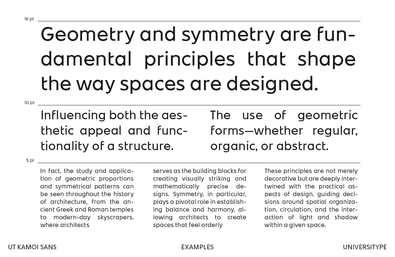 UT Kamoi Sans - A Geometric Sans Serif