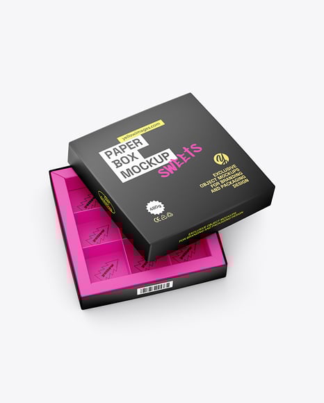 Sweets Box Mockup - Cardboard box mockup