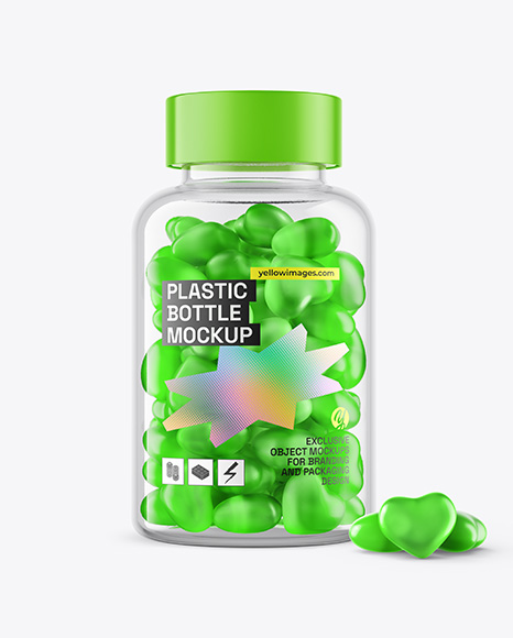 Plastic Bottle with Gummies Mockup - Small+Plastic+Bottle+Mockup+|+Download+Mockup