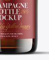 Amber Glass Champagne Bottle Mockup