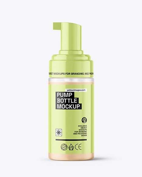 Frosted Foam Pump Bottle with Box Mockup