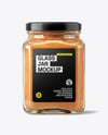Clear Glass Jar with Cinnamon Powder Mockup