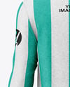 Men's Heather Long Sleeve Polo Shirt Mockup - Back View
