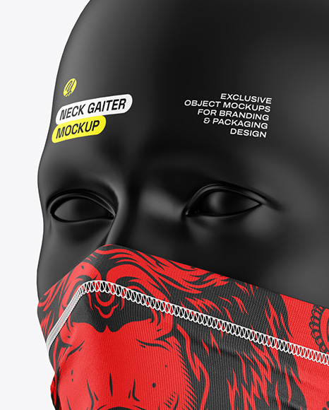 Neck Gaiter Mockup - Half Side View
