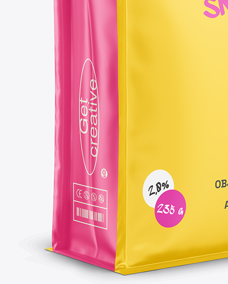 Matte Food Bag Mockup - Half-Side View