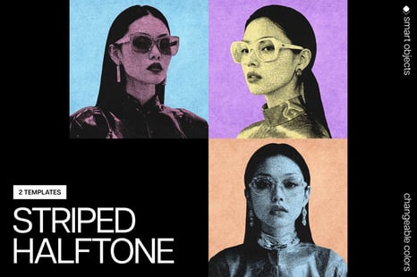 Colorful Striped Halftone Effect - Add-Ons