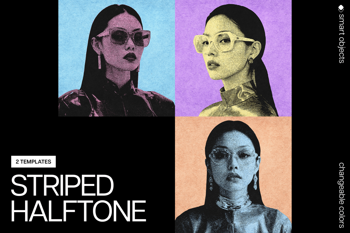 Colorful Striped Halftone Effect