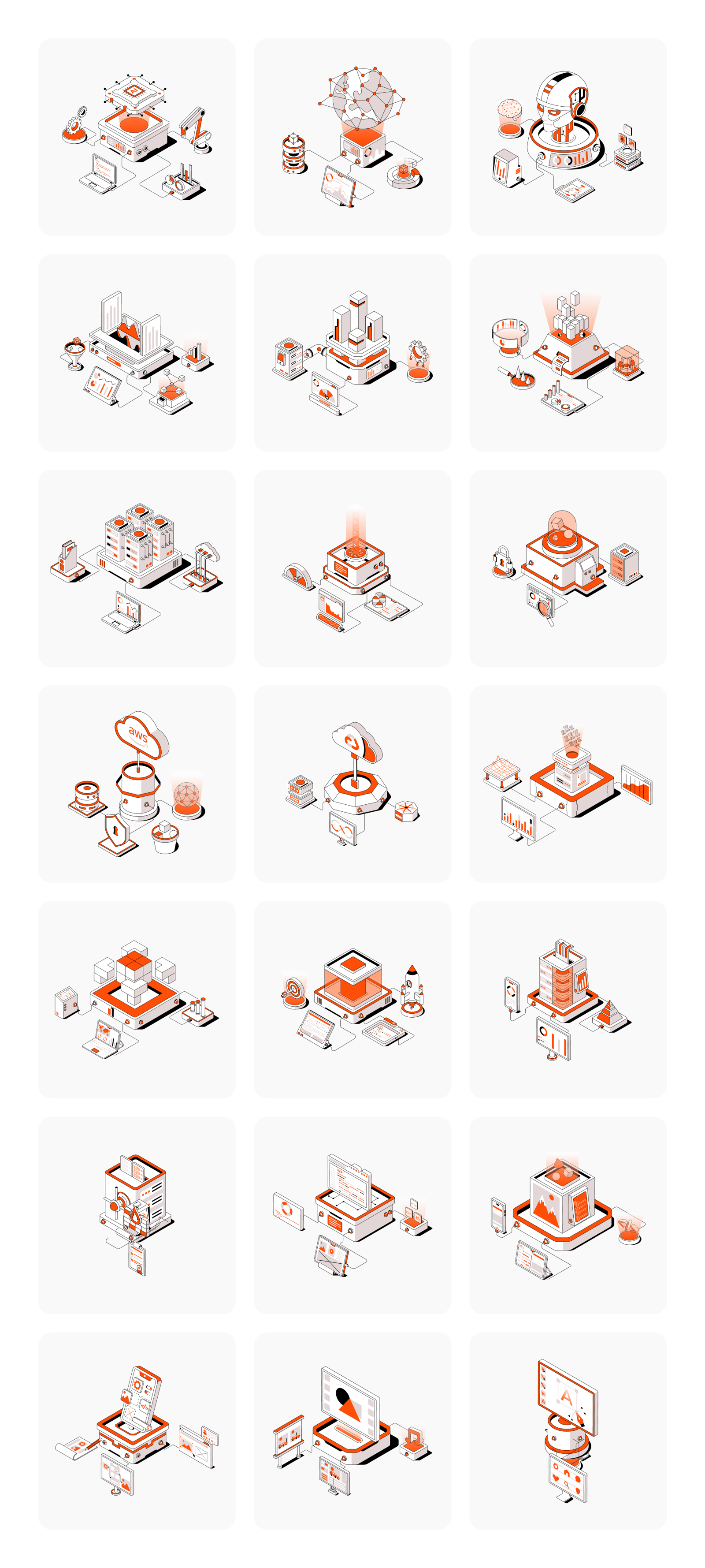 35 Cloud and Analytics Isometric