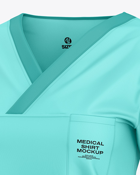 Women's Medical Shirt Mockup - Half Side View