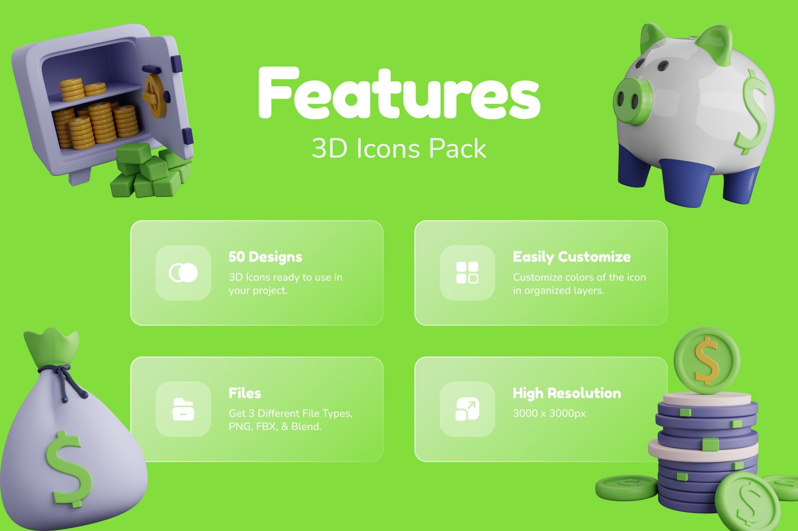 3D Spending Money Icons