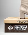 Women's High-Knee Boot on Shoe Box Mockup