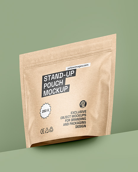 Kraft Stand-up Pouch Mockup - Coffee packaging mockup