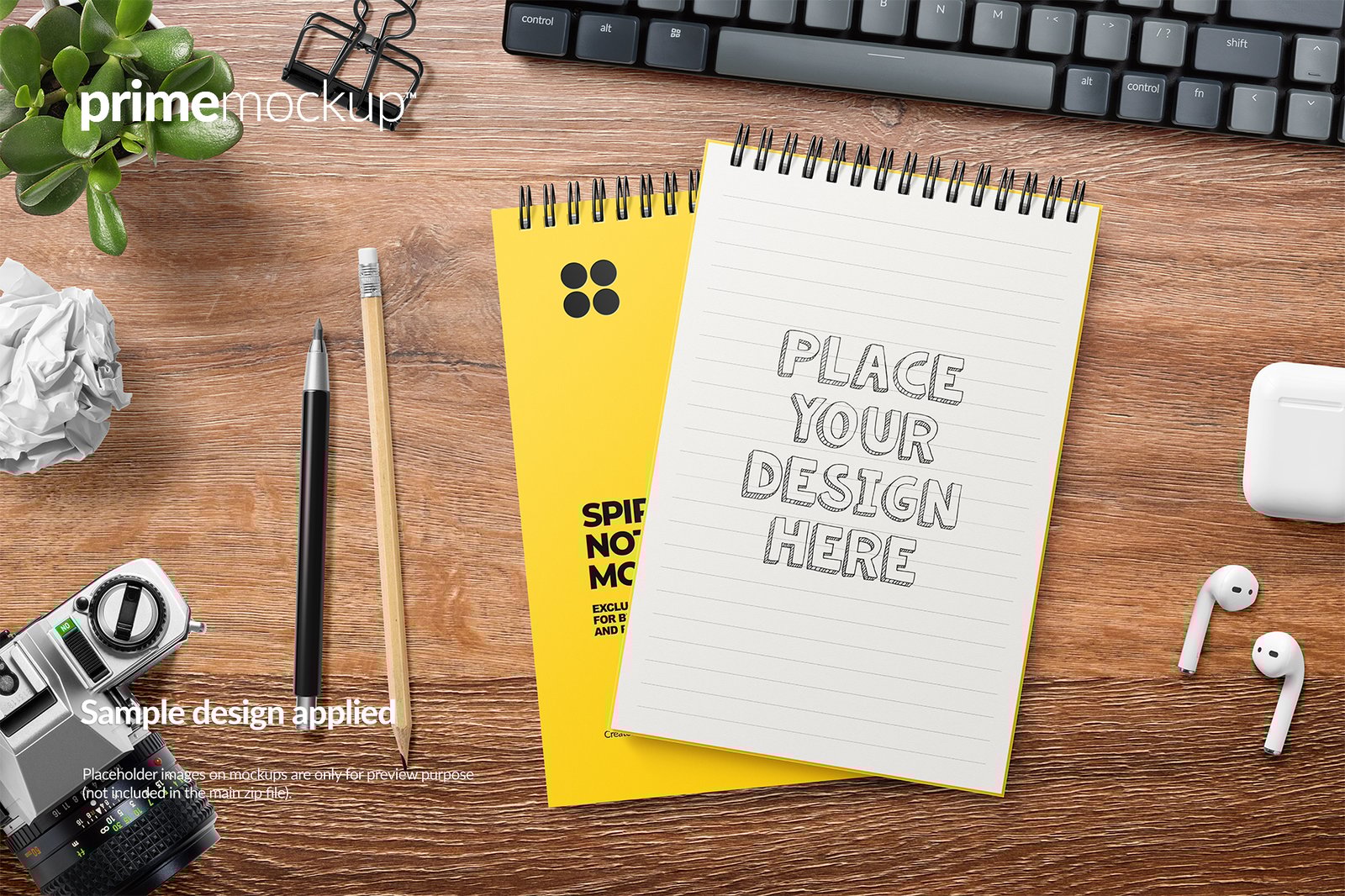 Spiral bound notebook mockup