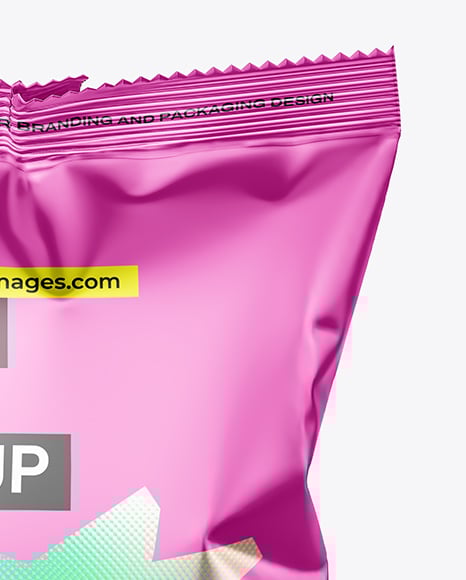 Matte Metallic Snack Bag Mockup