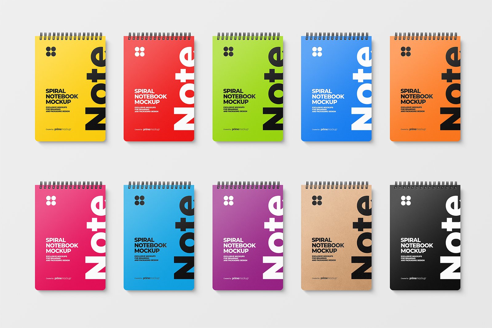 Spiral bound notebook mockup
