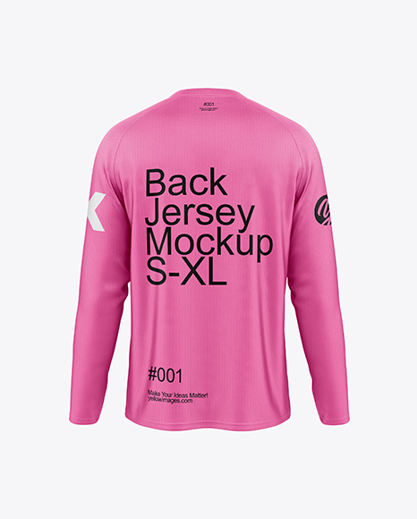 Raglan Long Sleeve Jersey - Back View - Mockup jersey depan belakang psd