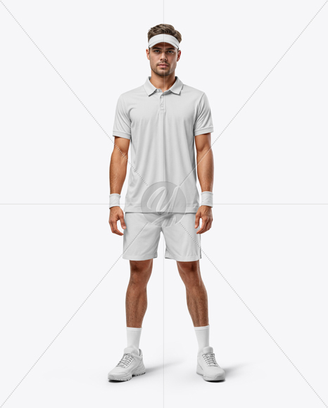 Man Wearing Full Tennis Kit Mockup