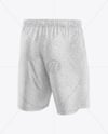 Heather Shorts Mockup - Back Half Side View