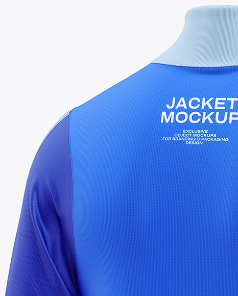 Long Sleeve Training Jacket Mockup - Back Half Side View