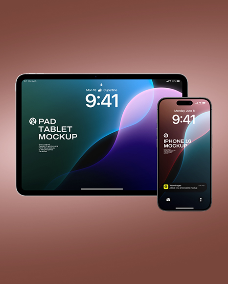 Apple iPhone with iPad Mockup