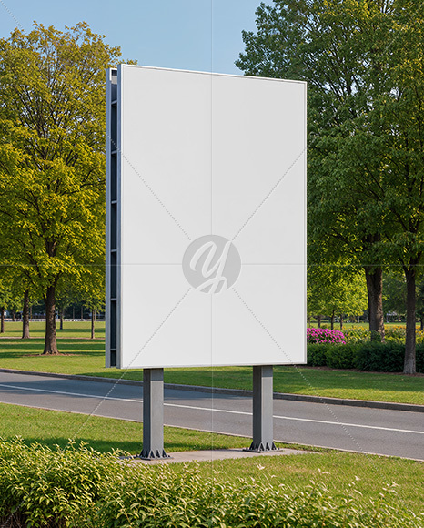 Outdoor Vertical Billboard Mockup
