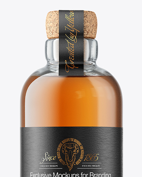 Whiskey Bottle with Cork Mockup