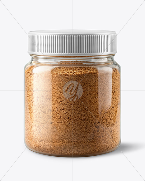 Glass Jar with Ground Nutmeg Mockup