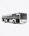 City Bus Mockup - Front Half Side View