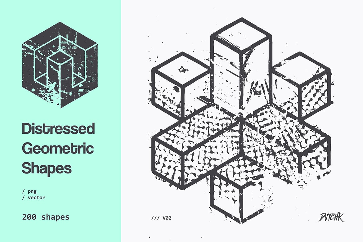 Distressed Geometric Shapes | V02