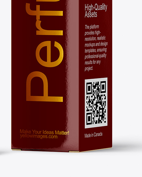 Amber Glass Perfume Bottle with Box Mockup