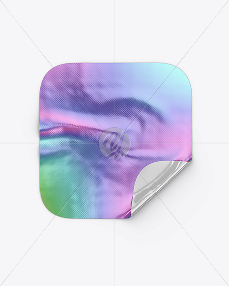Iridescent Square Sticker Mockup