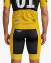 Man Wearing Cycling Jersey and Bib Shorts Mockup