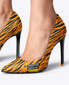 Pair of Stilettos on Woman's Legs Mockup