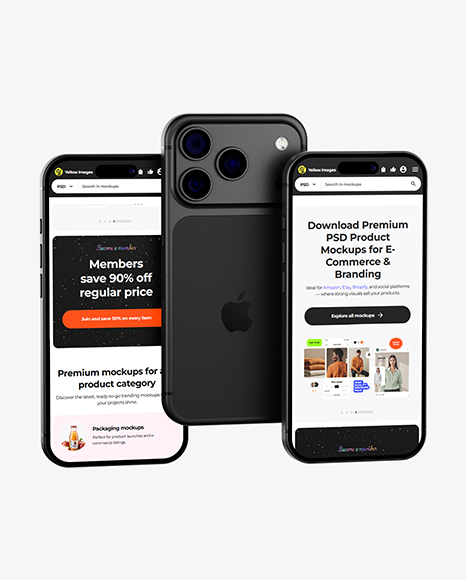 Three iPhone 17 Pro Mockup