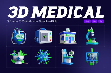 3D Medical Icons Collection - Graphics