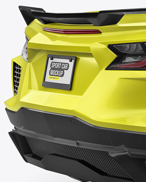 Sport Car Mockup - Back Half Side View