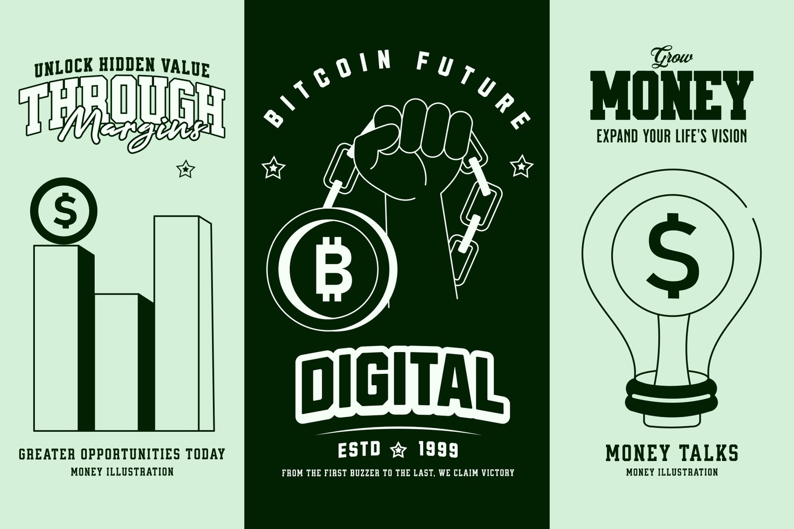 Money Drawing Illustration Set