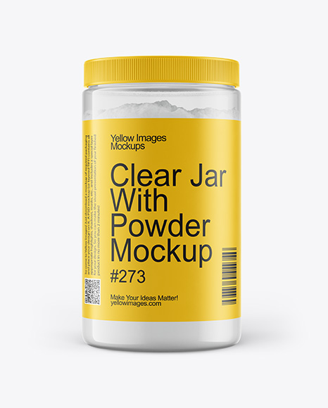 Clear Jar With Powder Mockup