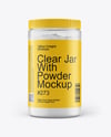 Clear Jar With Powder Mockup