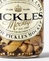 Clear Glass Jar with Sliced ​​Champignons Mockup