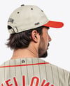 Baseball Player Wearing a Jersey and Cap Mockup