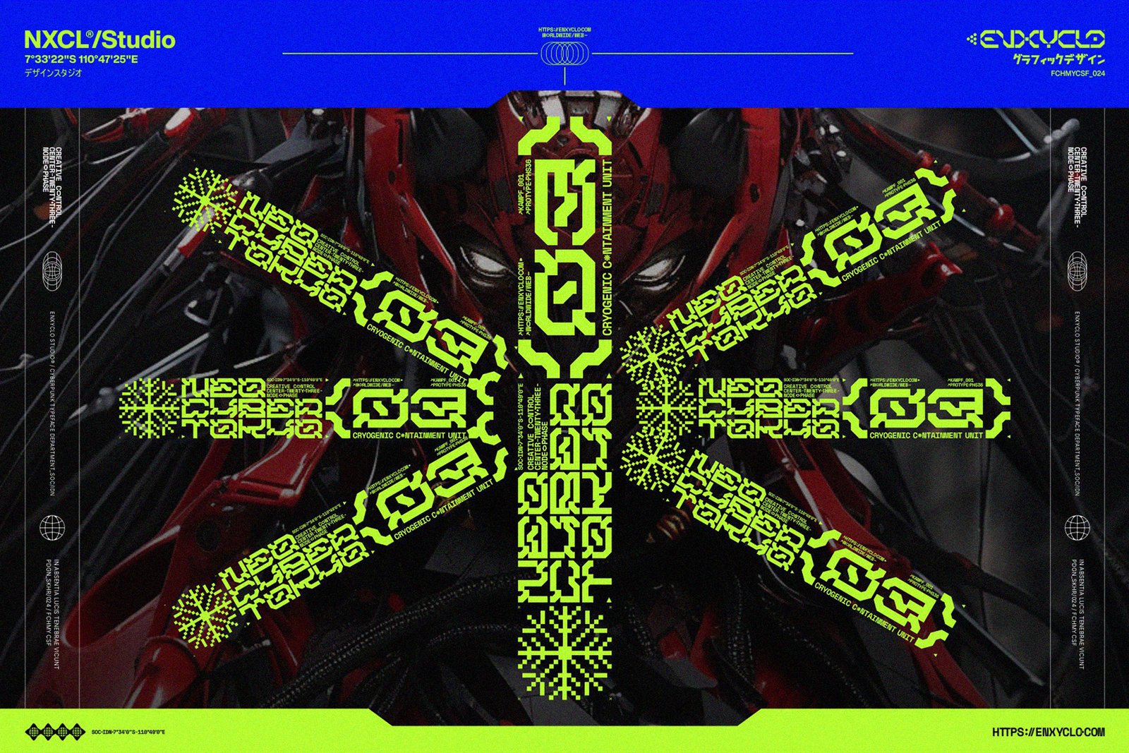 NCL GRAXEBEOSA FONT FAMILY - CYBERPUNK FUTURISTIC MECHA FONT