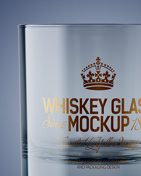 Clear Whisky Tumbler Glass Mockup