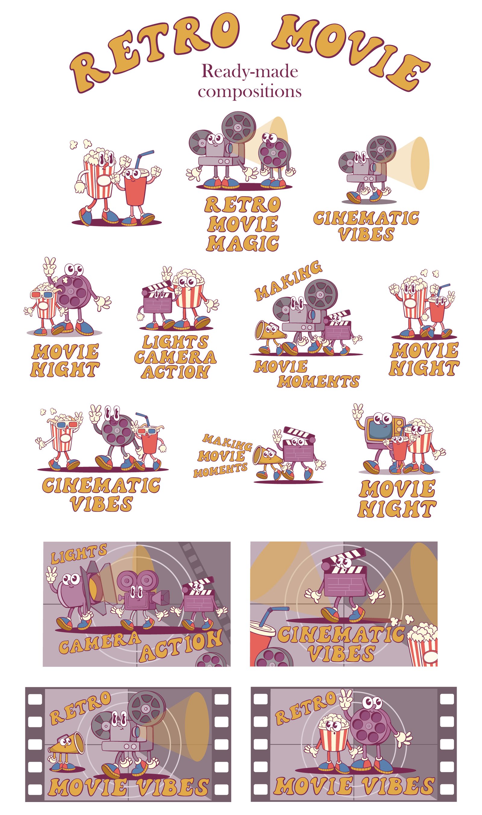 Retro Movie Mascot Creation Kit