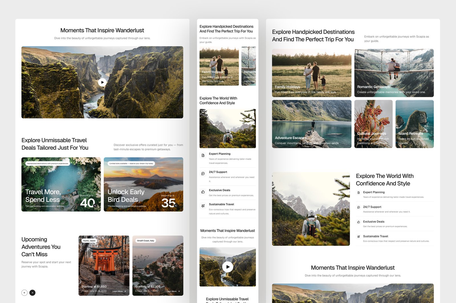 Scapia - Travel Agency Website UI Figma Template