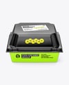 Paper Food Box with Glossy Plastic Lid Mockup