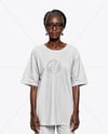 Elderly Black Woman Wearing Oversize T-Shirt & Sweatpants Mockup
