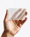 Semi-Transparent Business Card in a Hand Mockup